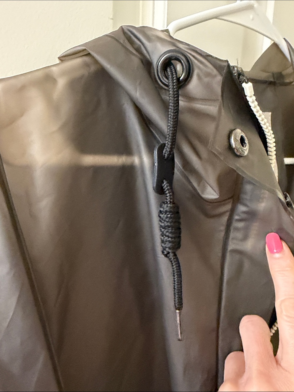 Hunter Olive Green Semi-Transparent Hooded Raincoat - Picture 7 of 8